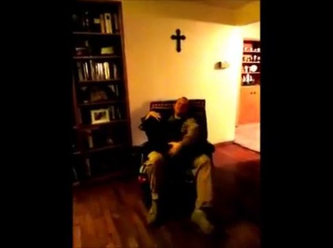 So cute dog happy when master is back!