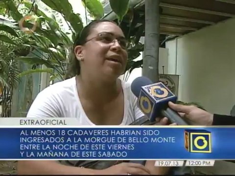 Extraoficial: 18 cadáveres ingresados a la morgue de Bello Monte entre viernes y sábado