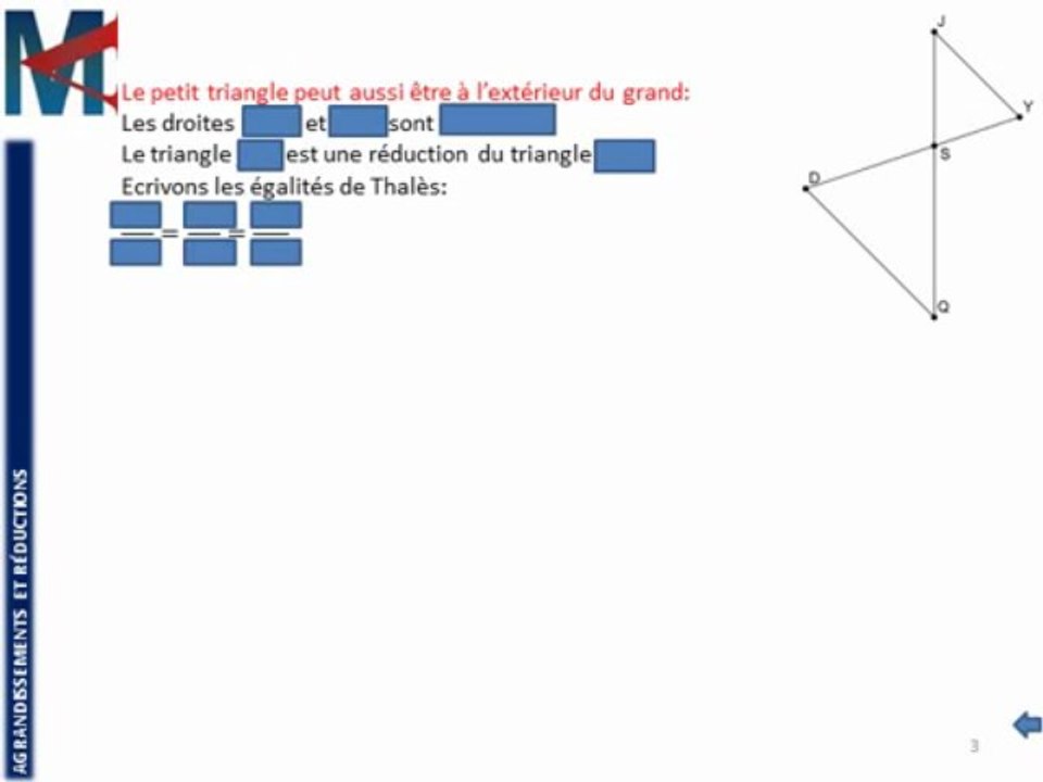 3ème - AGRANDISSEMENTS REDUCTIONS - Le théorème de Thalès