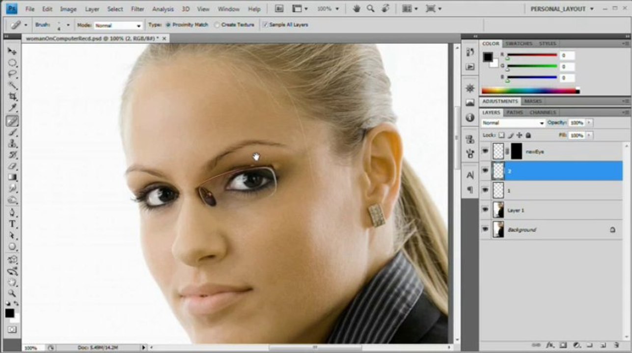 Adobe CS TUT VID-30 removeGlassesYT