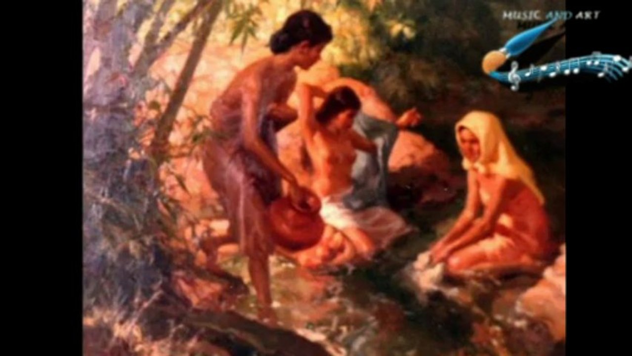 MUSIC AND ART BATHING  GIRLS (ART:FERNANDO AMORSOLO)
