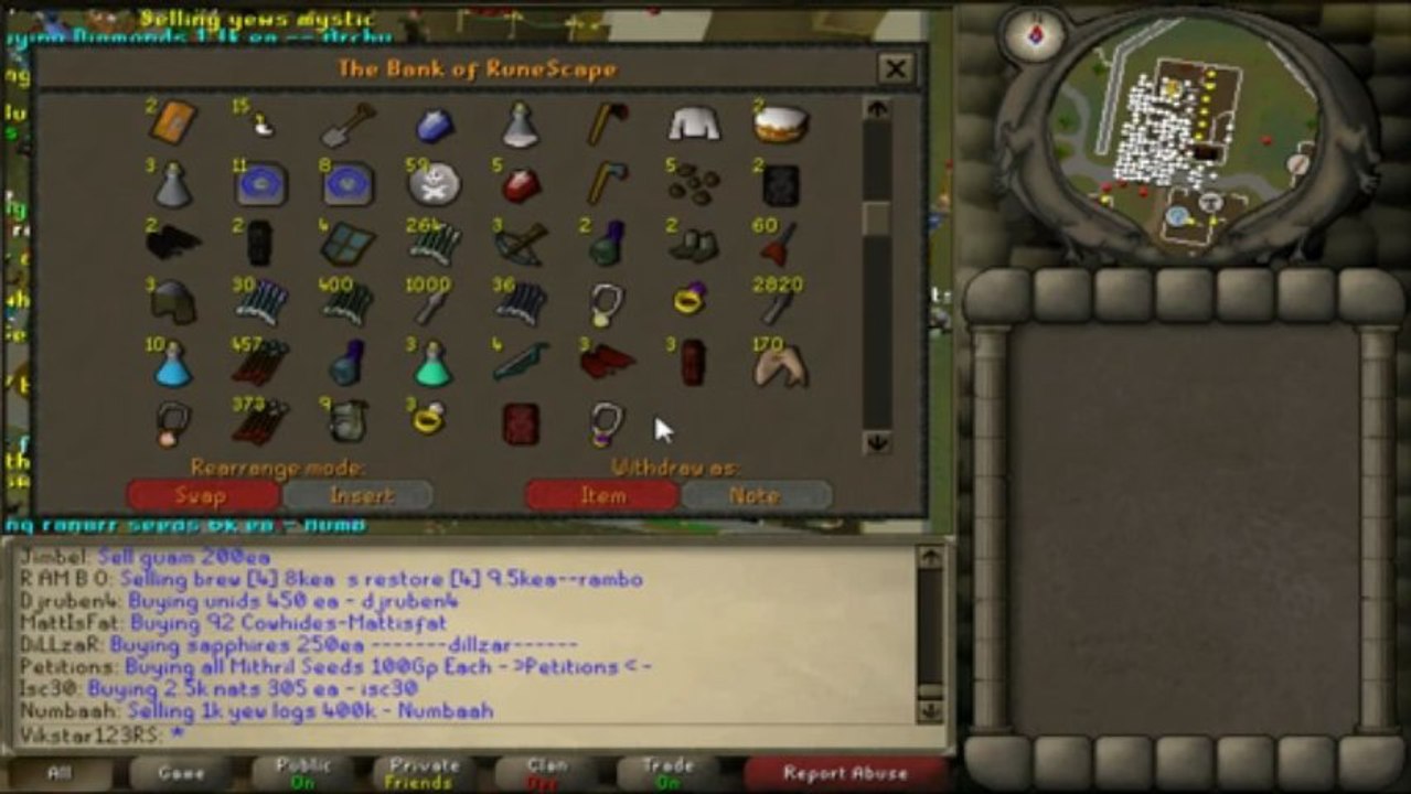 Runescape 2007 Bank Video #1 - Old School Runescape - Vikkstar123