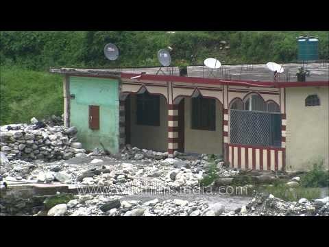 Half buried Dodital Hotel in Gangori: Uttarakhand Floods