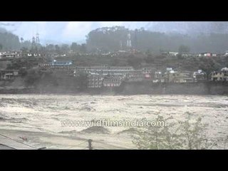 River Ganga running wild in Uttarkashi