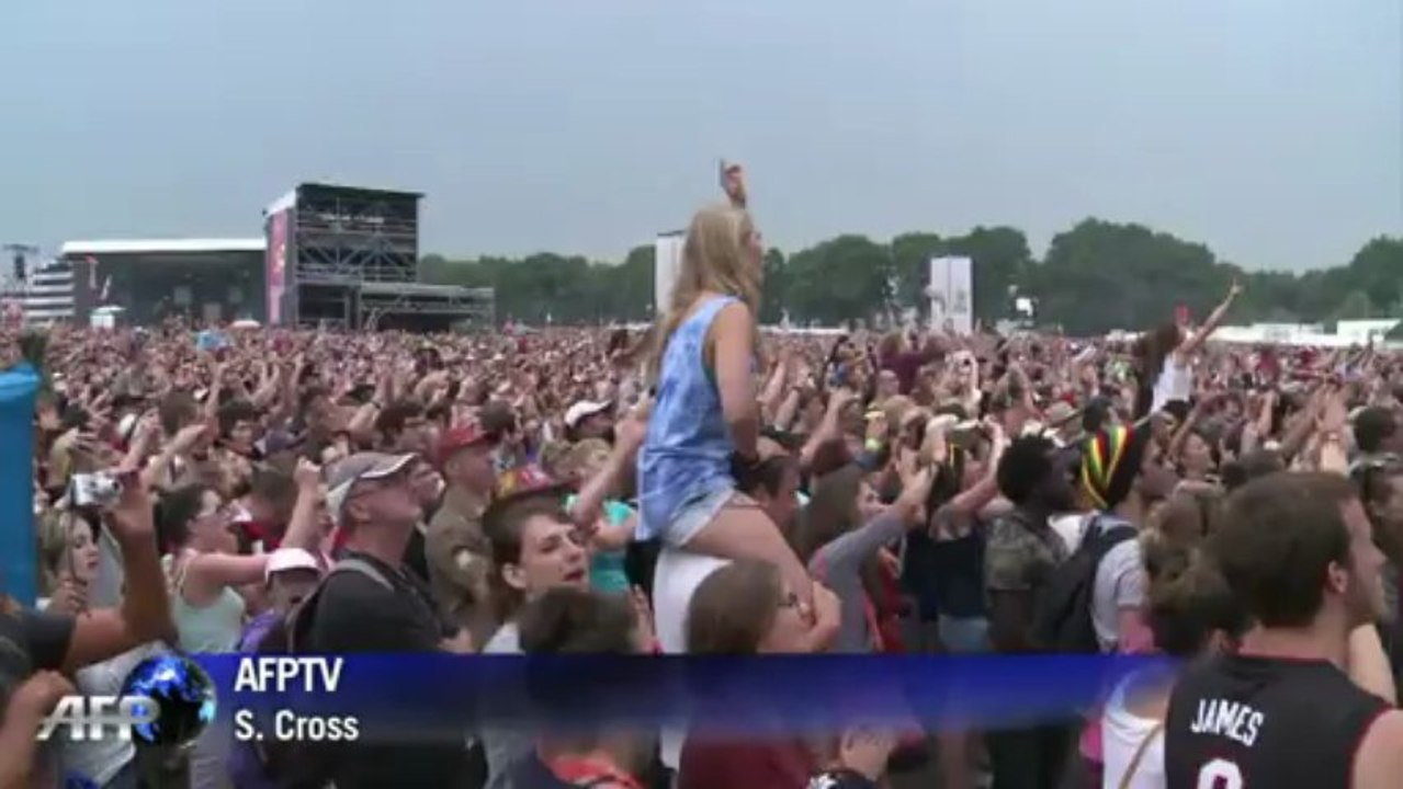 Neil Young performs at France's largest rock festival