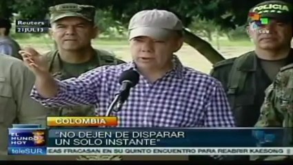 No dejen de disparar un solo instante: Santos a ejército colombiano