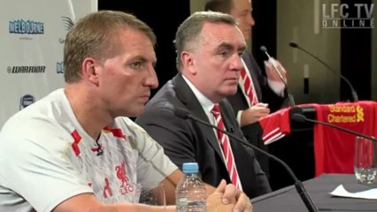 Brendan Rodgers hosts a press conference in Melbourne