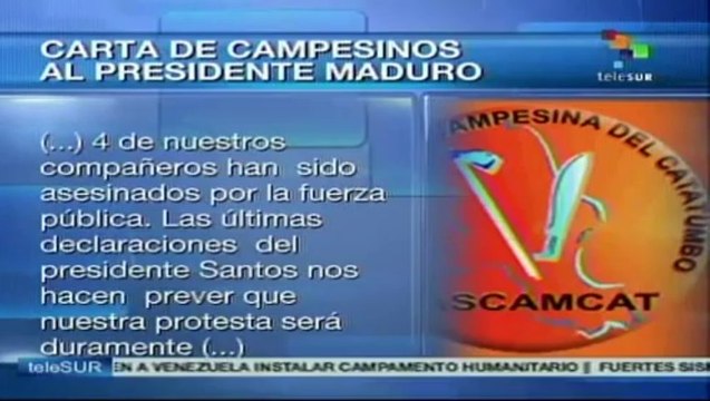 Campesinos de Catatumbo prevén represión militar contra sus protestas