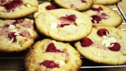 Homemade White Chocolate And Raspberry Cookies