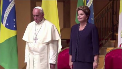 Papa Francisco em cerimônia no Palácio Guanabara