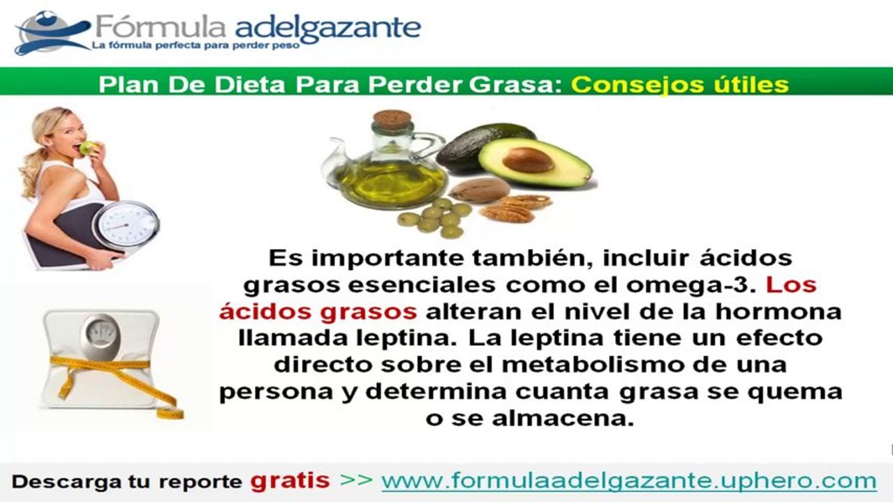Plan de dietas para perder grasa.