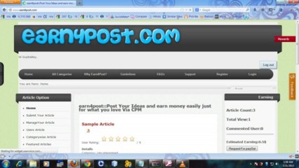 How To Add Article On The Front Page Of earn4post.com