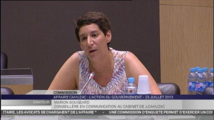 TRAVAUX ASSEMBLEE 14EME LEGISLATURE : Audition de Marion Bougeard, conseillère en communication au cabinet de Jérôme Cahuzac