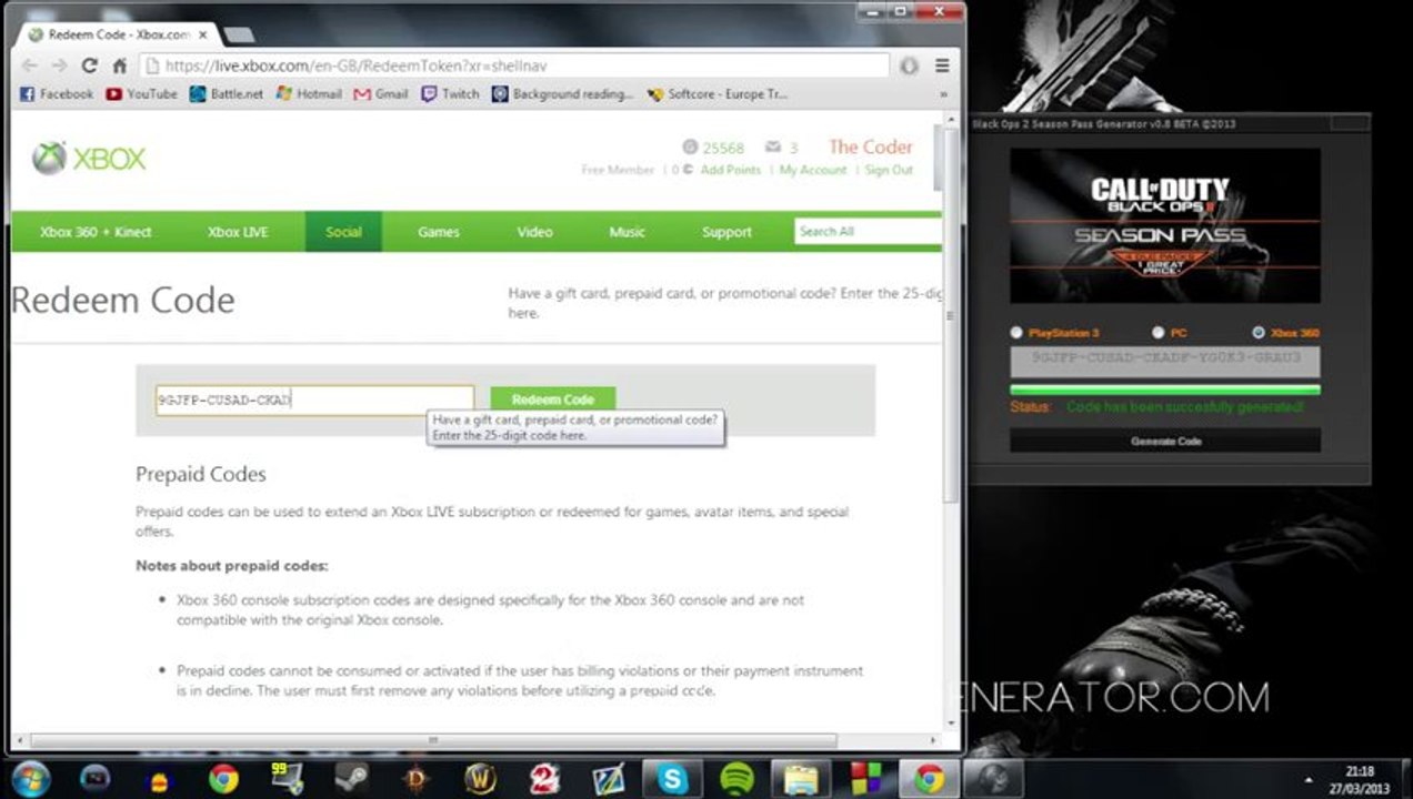 How to get Black Ops 2 Season Pass Codes XBOX 360 PS3