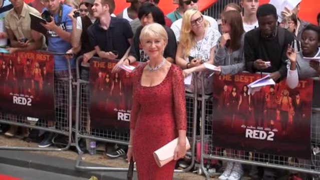 Red Hot Helen Mirren Fans Herself at Red 2 Premiere
