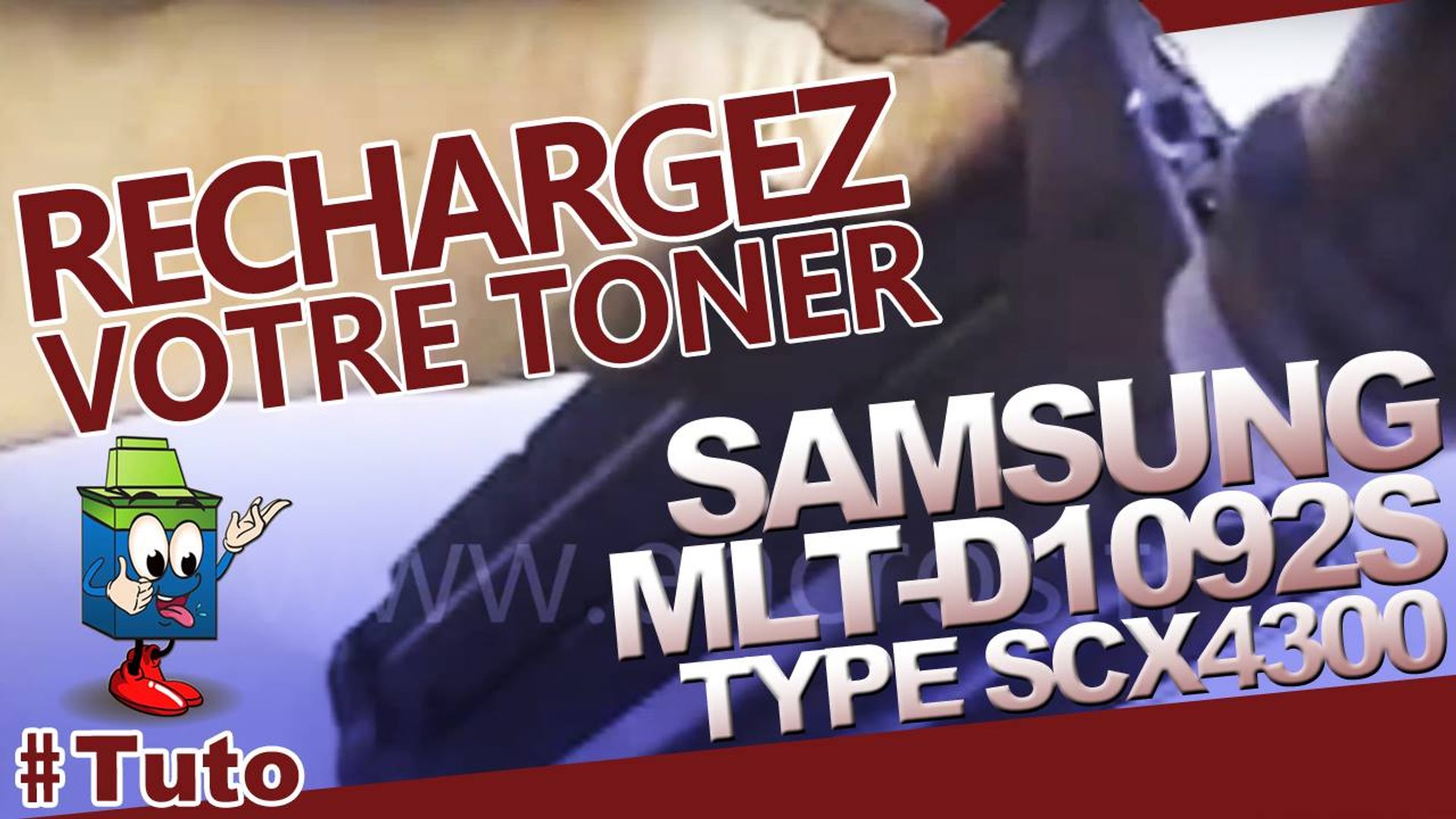 Comment bien recharger une cartouche toner Samsung MLT-D1092S type SCX4300  - Vidéo Dailymotion