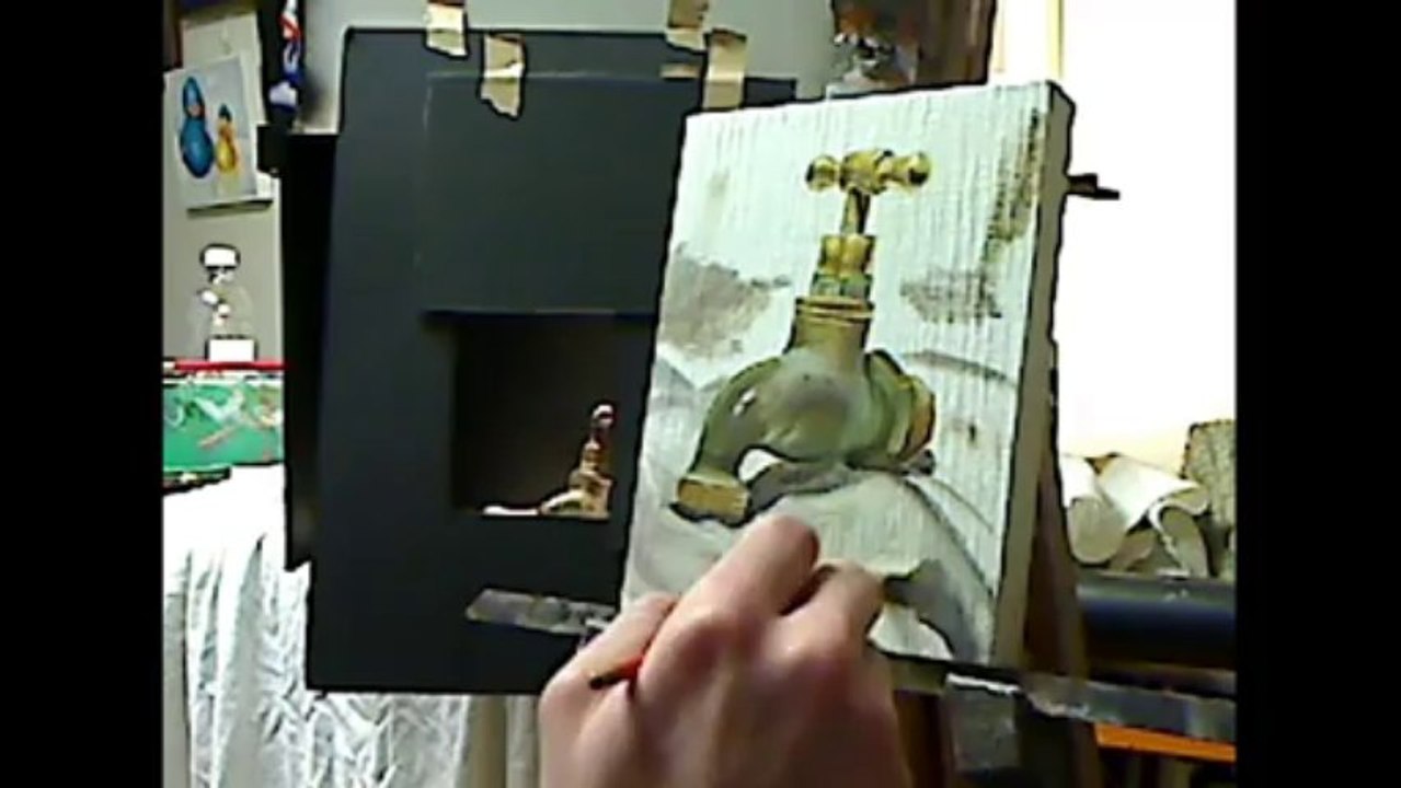 Oil painting time lapse - still life "Old brass tap" by Ben Sherar