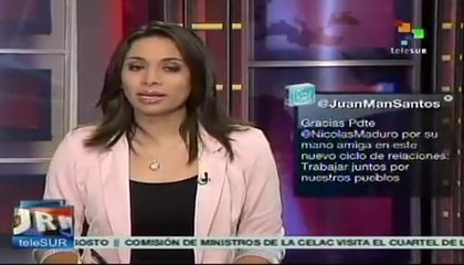 Santos agradece en Twitter reunión con Presidente Maduro