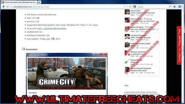 Crime City Gold Cheats - iOS - Android