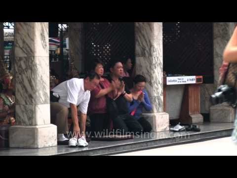 Devotees at The Erawan Shrine - Bangkok