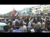 Rath (Chariot) being pulled on behalf of Rath Yatra of Lord Jagannath in Delhi