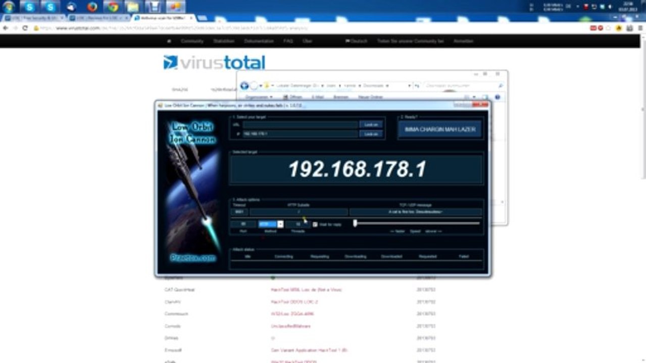 DDoS mit LOIC - Deutsch Kommentiert HD