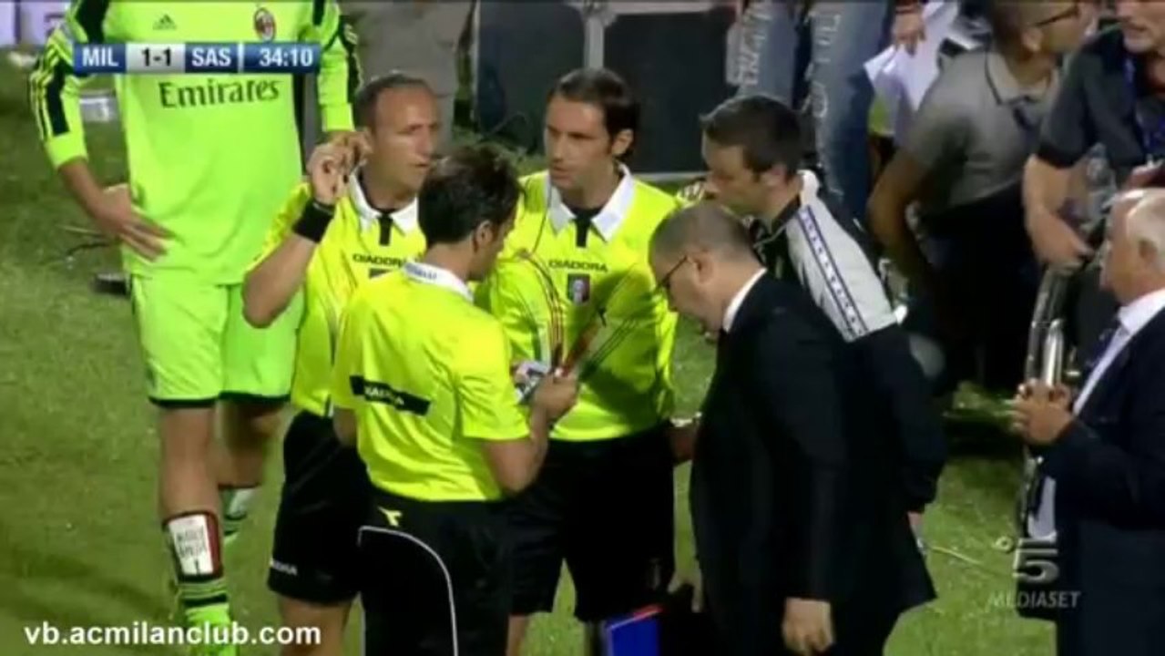 AC Milan's Constant leaves the field after racist chants