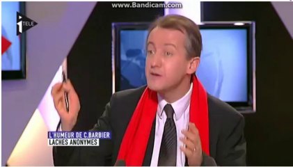 Christophe Barbier sur iTele critiquant les Anonymous