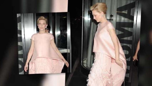 Cate Blanchett Dons a Feathered Dress