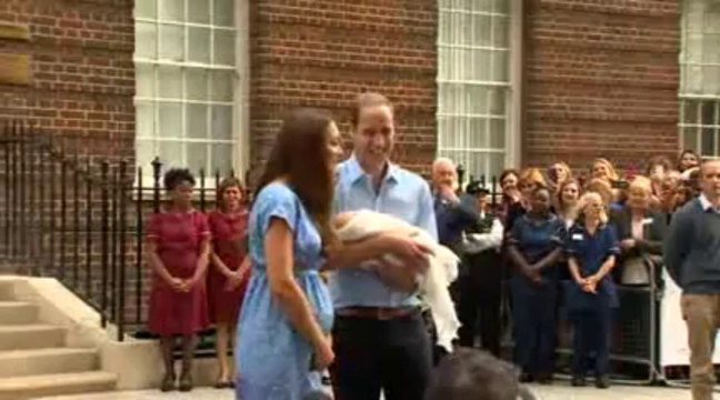 Royal Baby Will and Kate leave hospital with their baby Prince of Cambridge