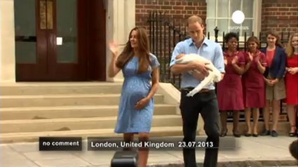 Royal baby first appearance: Kate and... - no comment