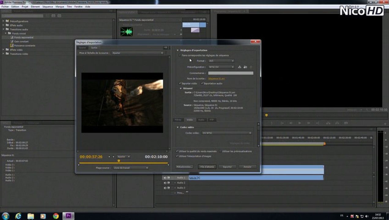 Tutoriel - Avoir de bons paramètres de rendu HD pour Youtube ou Dailymotion
