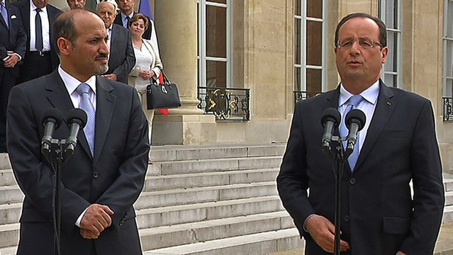 Déclaration avec M. Ahmad AL-ASSI AL-JARBA, président de la Coalition nationale syrienne