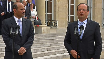 Déclaration avec M. Ahmad AL-ASSI AL-JARBA, président de la Coalition nationale syrienne