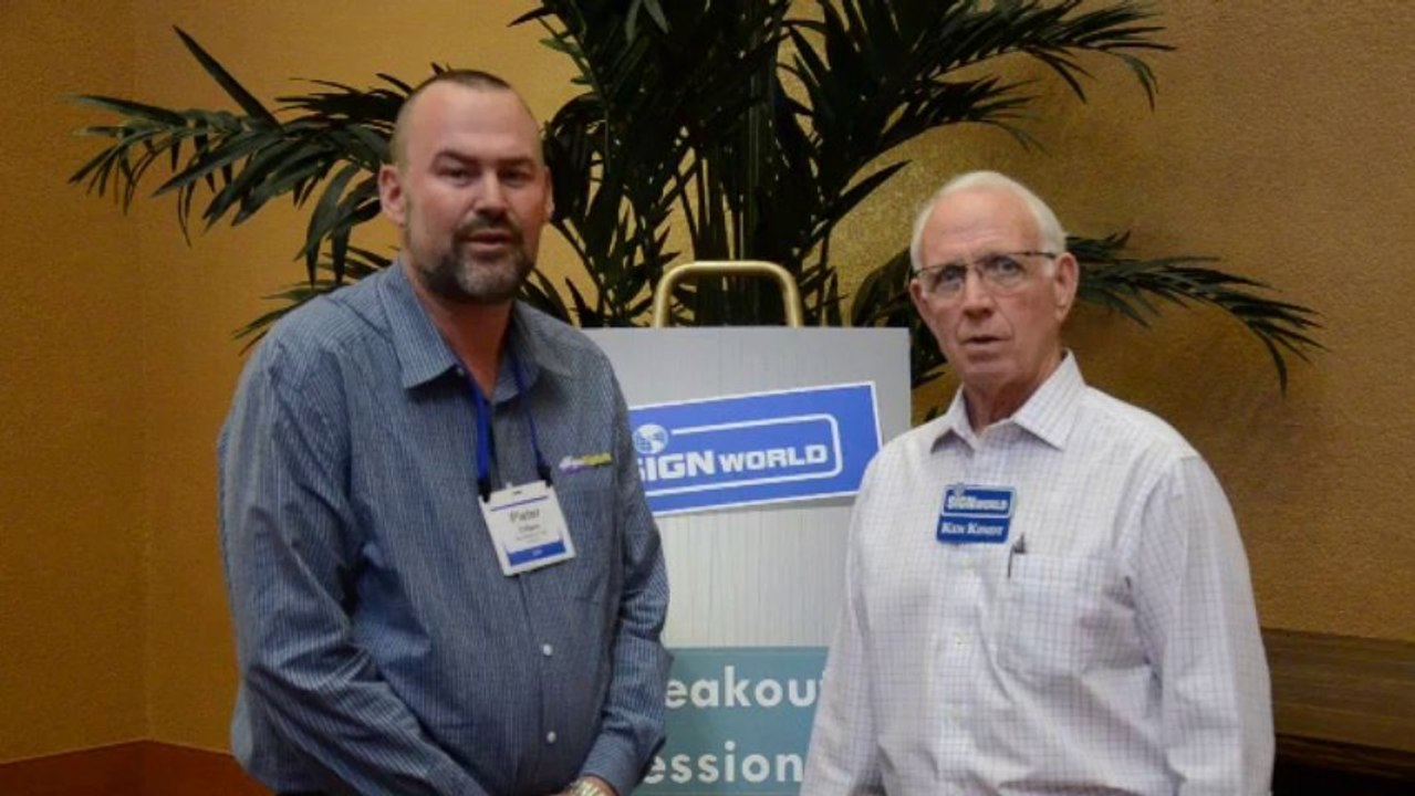 Signworld President Kent Kindt with Peter a Signworld Owner