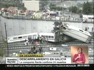 Asciende a 35 cifra de muertos por descarrilamiento de tren en Santiago de Compostela