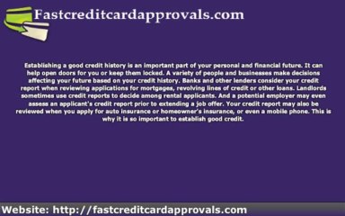 Why is it important to establish a good credit history? - Fastcreditcardapprovals.com