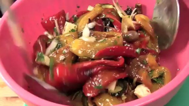 Salade de légumes grillés et sardines à la chermoula