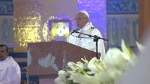 Pope decries money 'idol' in first Brazil mass