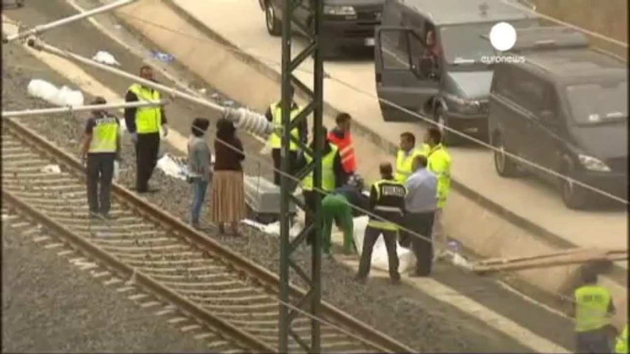 Security video shows spectacular train crash