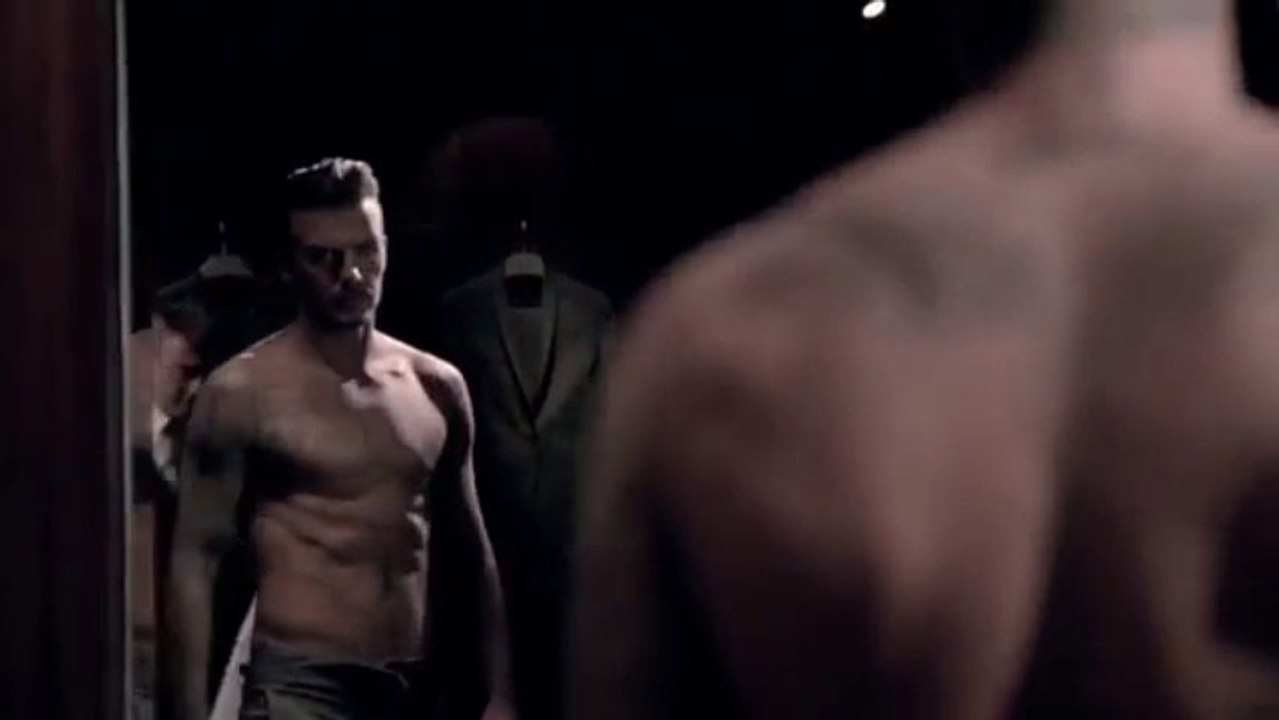 David Beckham Topless Hot in Fragrance Commercial
