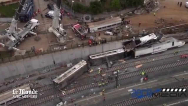 Déraillement d'un train en Espagne : les images aériennes