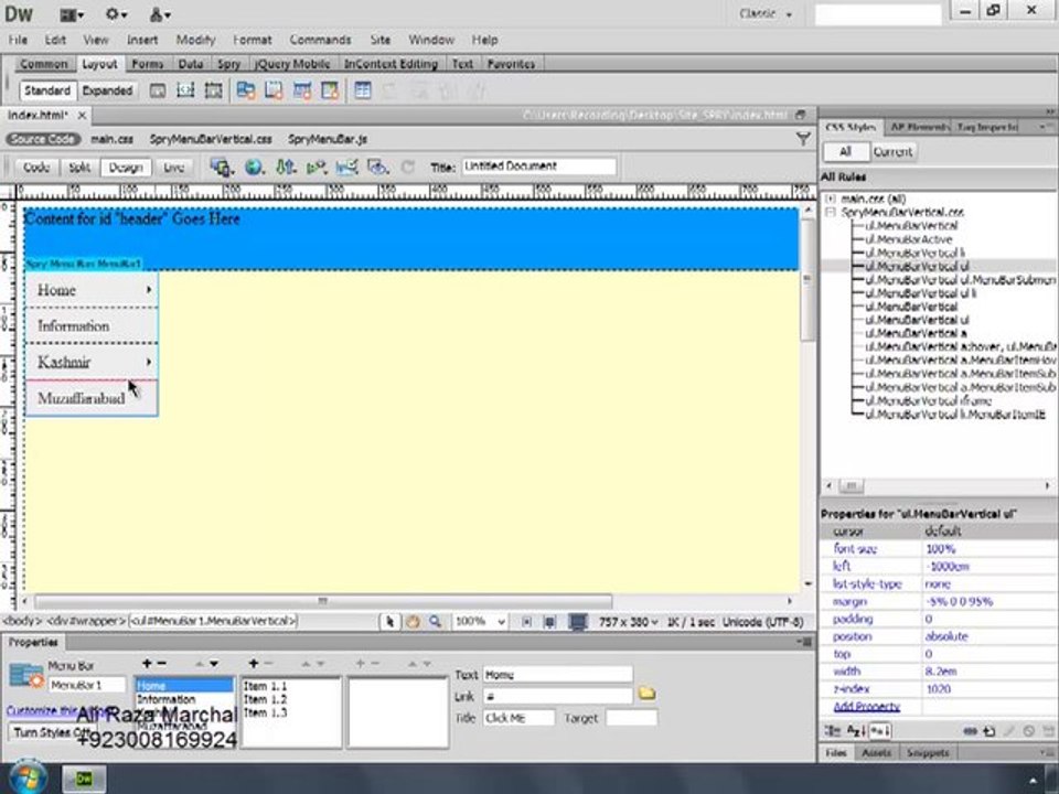 Dreamweaver CS6 Tutorials Urdu Hindi 60