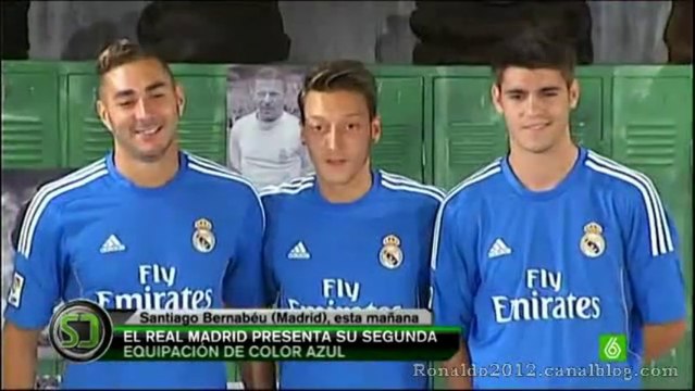 Mesut Ozil Benzema Morata presents its second jersey Real Madrid