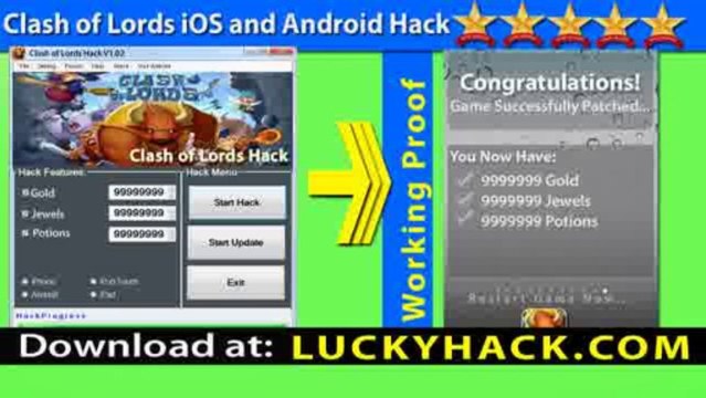 Clash of Lords iOs Cheat for Gold, Jewels and Poitions Cheat; iPhone, iPad Android