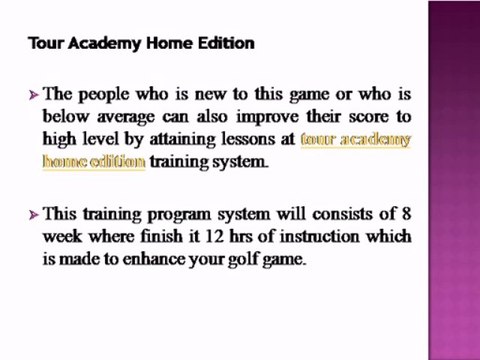 How to improve score using tour academy home edition