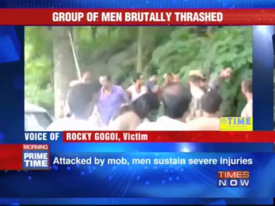 Group of men thrashed in Guwahati as Cops look on
