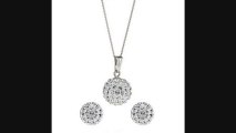 Evoke 9ct White Gold Crystal Ball Pendant And Earrings Set Review