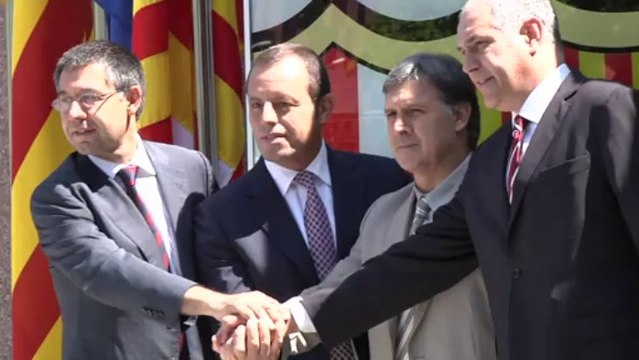 Foot: présentation de l'entraîneur du Barça, Gerardo Tata Martino