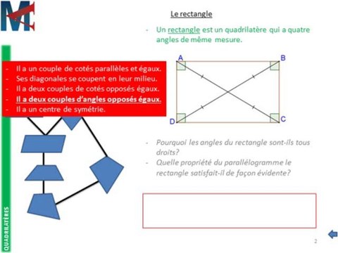 4ème - QUADRILATERES - Le rectangle